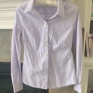 Banana Republic Purple Checkered Button Down Shirt
